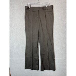 BCBGMAXAZRIA Dress Pants Womens 10 Career Trouser Herringbone Brown Bootcut‎